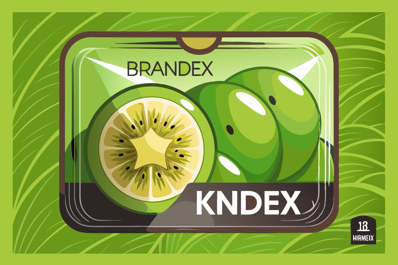Kiwi-Flavored Gum Packaging Label Design