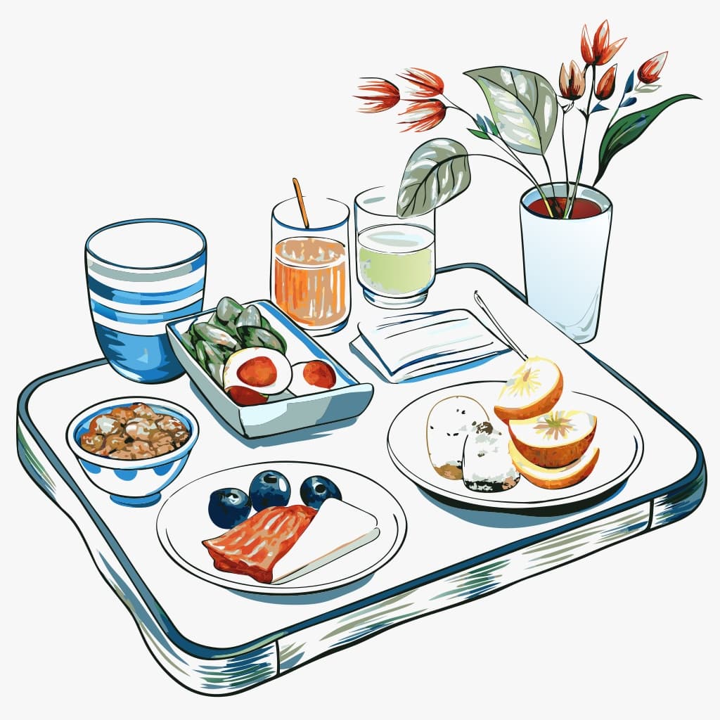 Colorful Breakfast Fruit Tray Illustration
