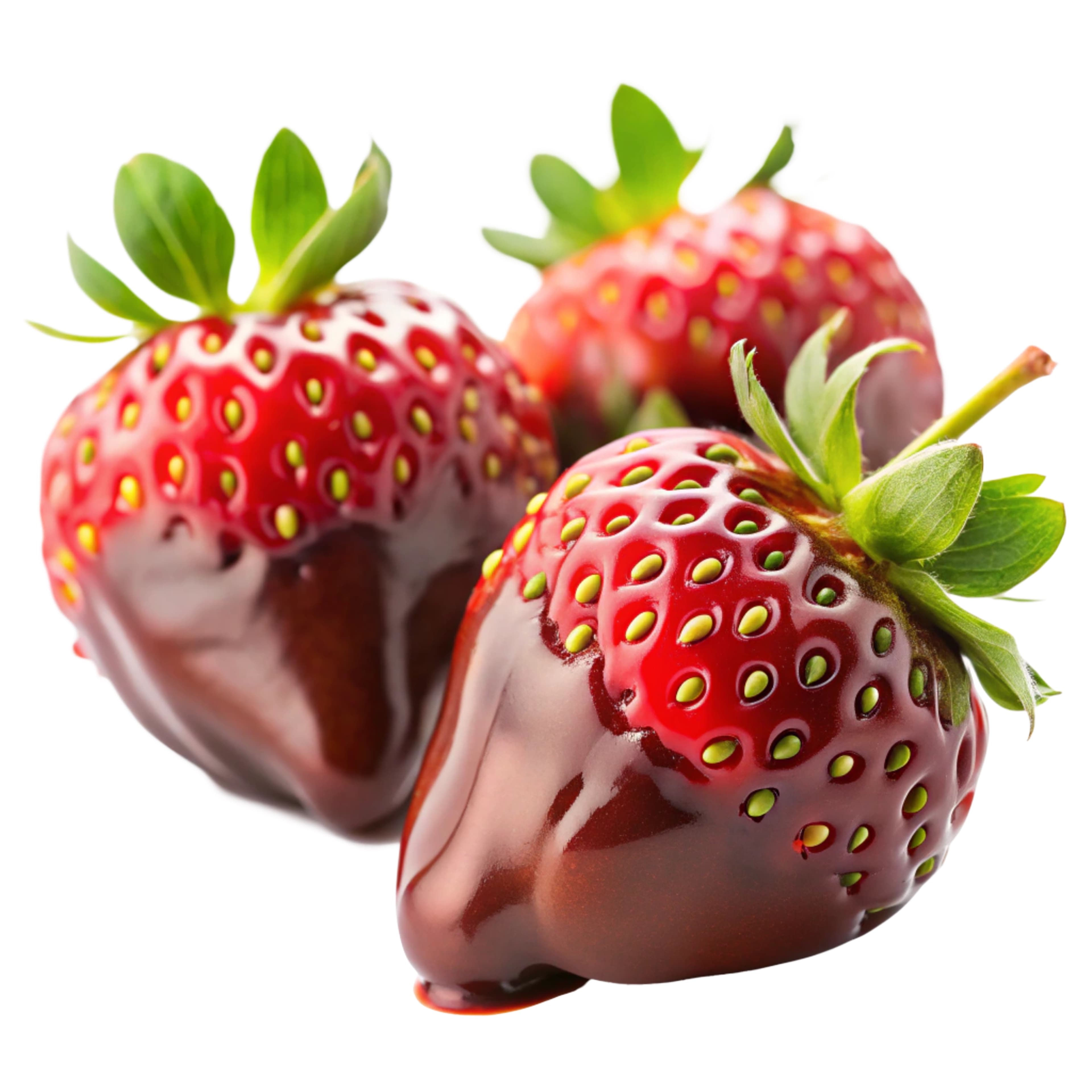 Delicious Chocolate-Covered Strawberries on White Background