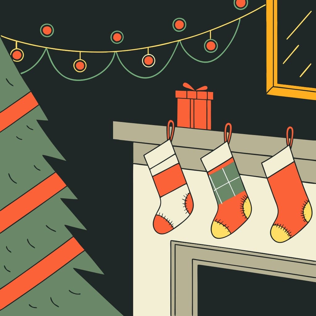 Festive Christmas Stockings with Glowing Lights