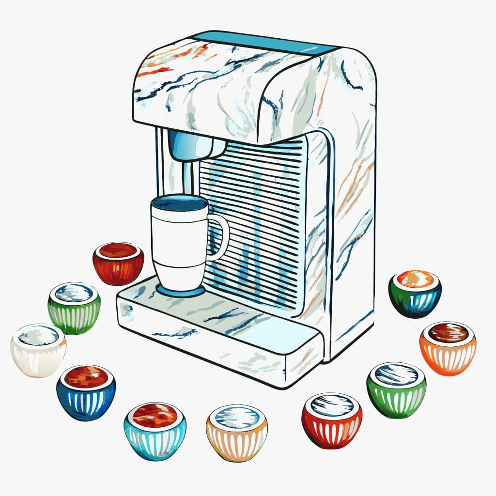 Compact Coffee Machine Vector Illustration