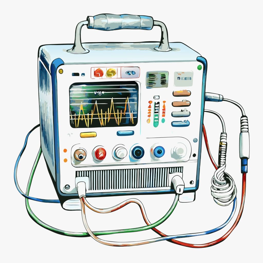 Compact Modern Defibrillator Vector