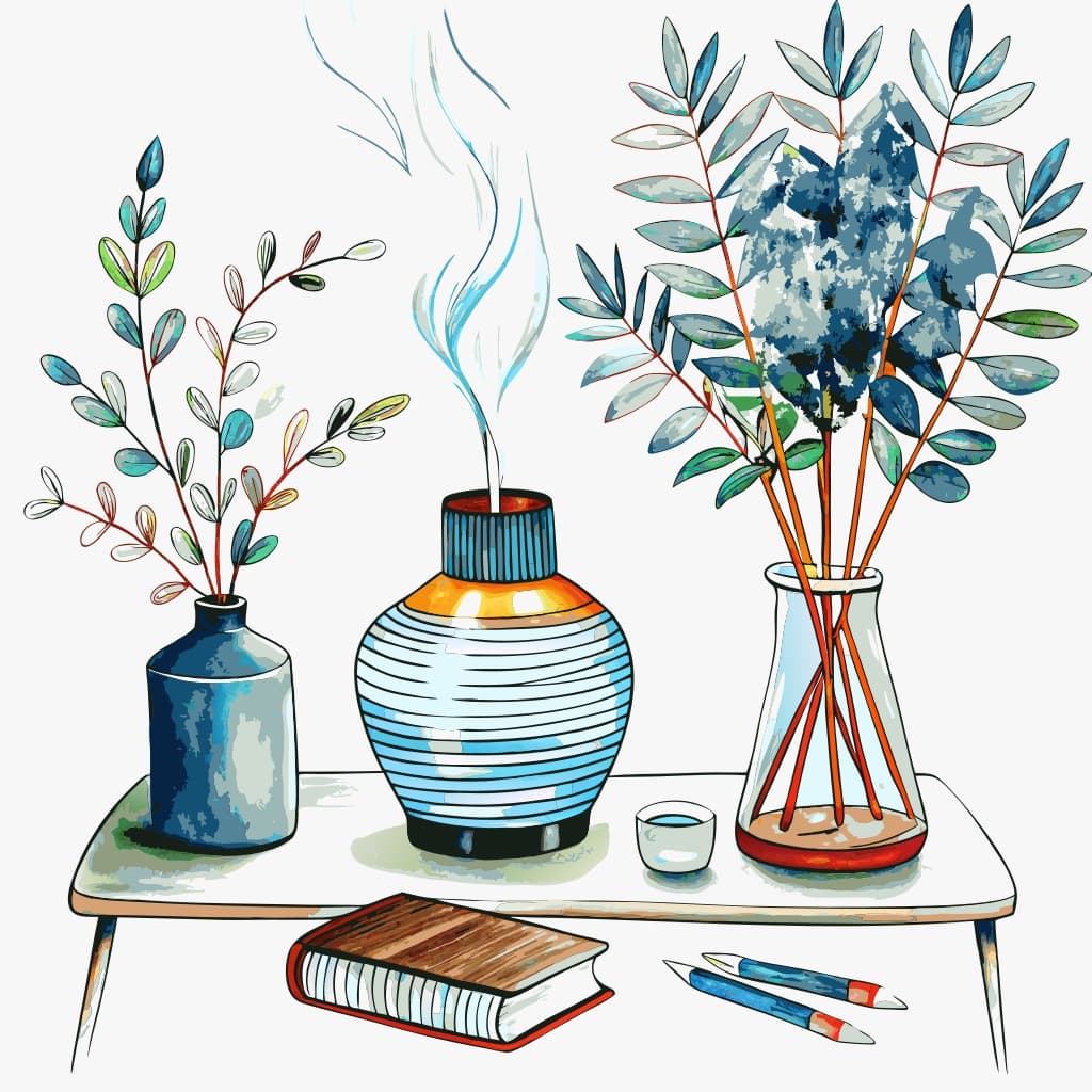 Aromatic Desk Diffuser Vector Design