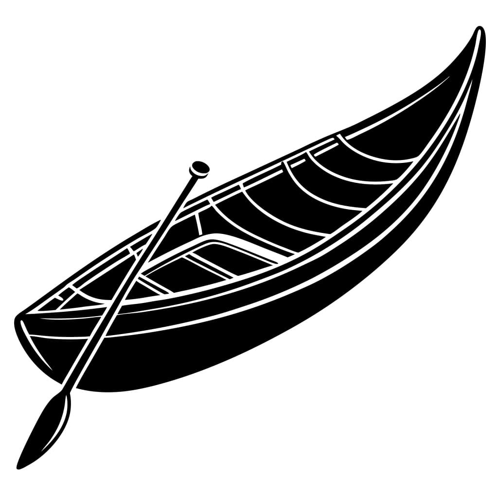 Sleek Kayak Outline Vector Design