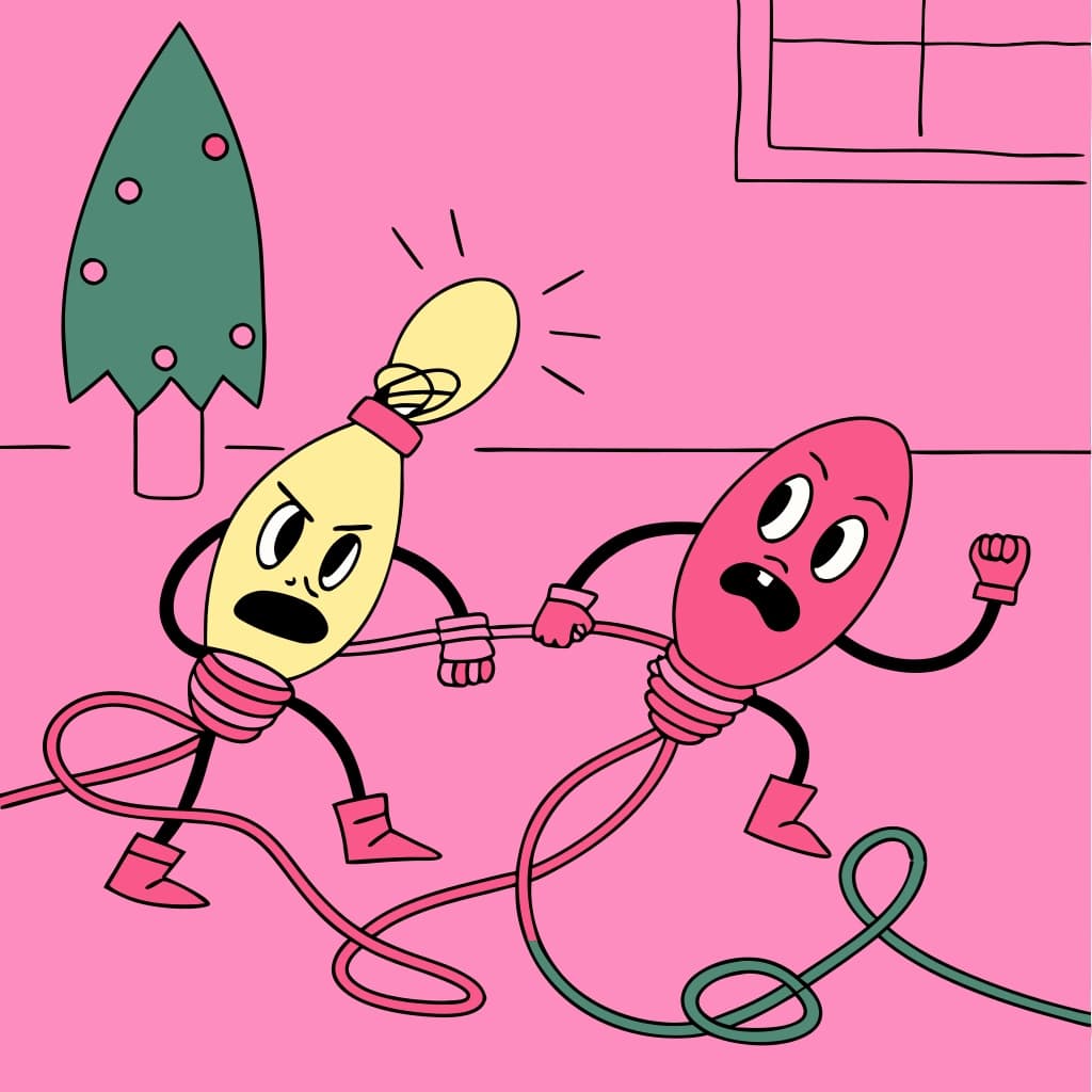 Personified Christmas Lights Vector Chaos