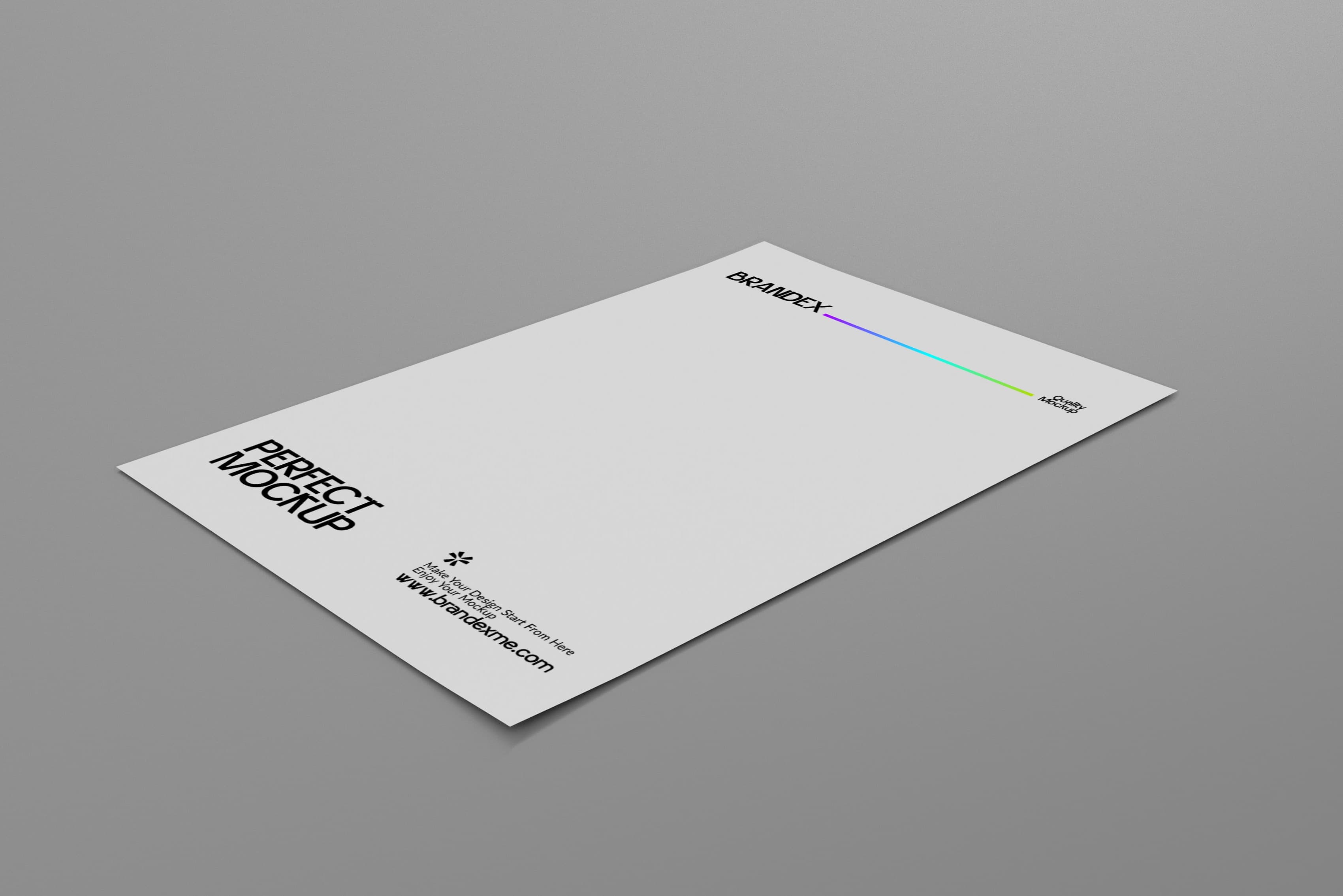 Angled A4 Letterhead Mockup Clean Minimal Branding Presentation