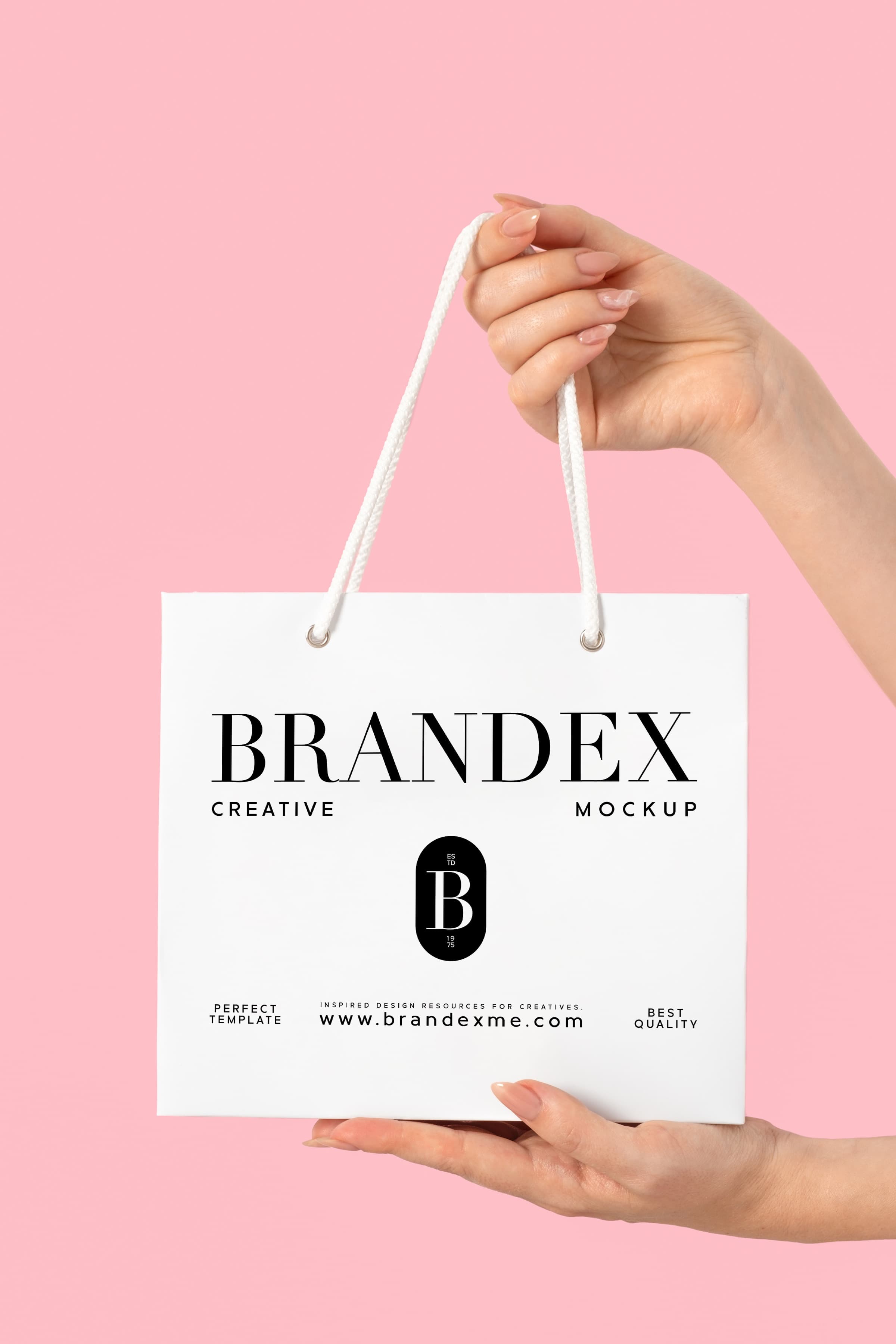 Retail Branding Minimalist White Shopping Bag Mockup Scene