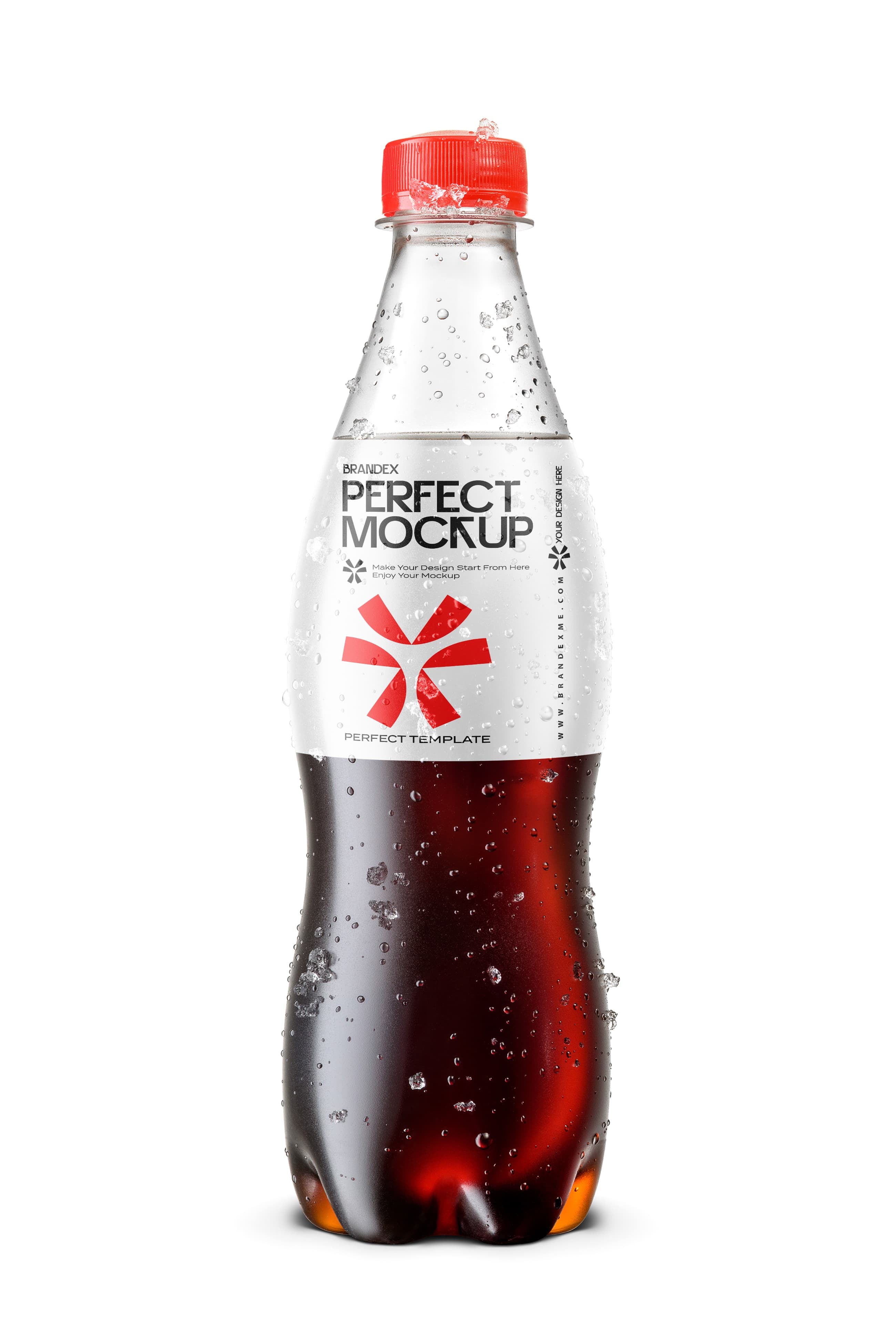 Clear Plastic Soda Bottle Mockup with Realistic Condensation