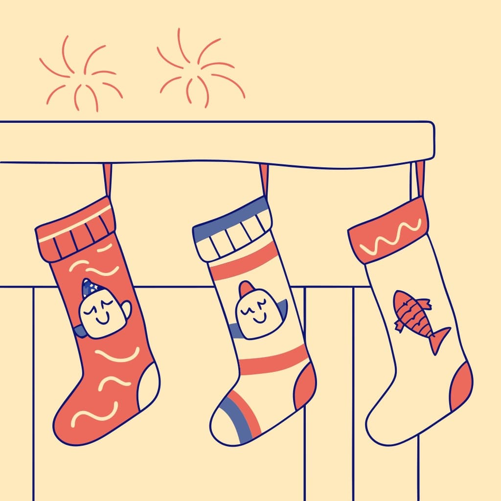 Festive Christmas Stockings Vector Art