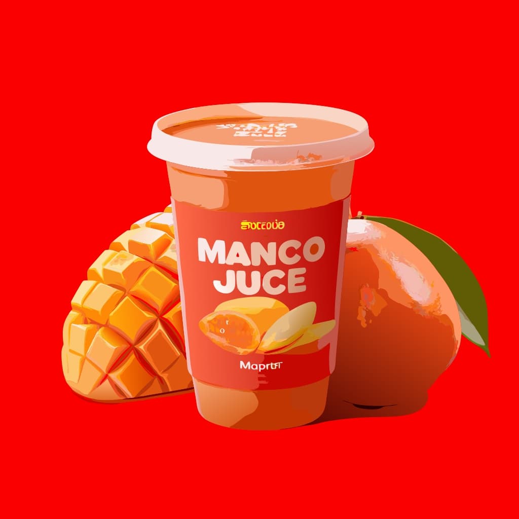 Modern Mango Juice Packaging Label Design