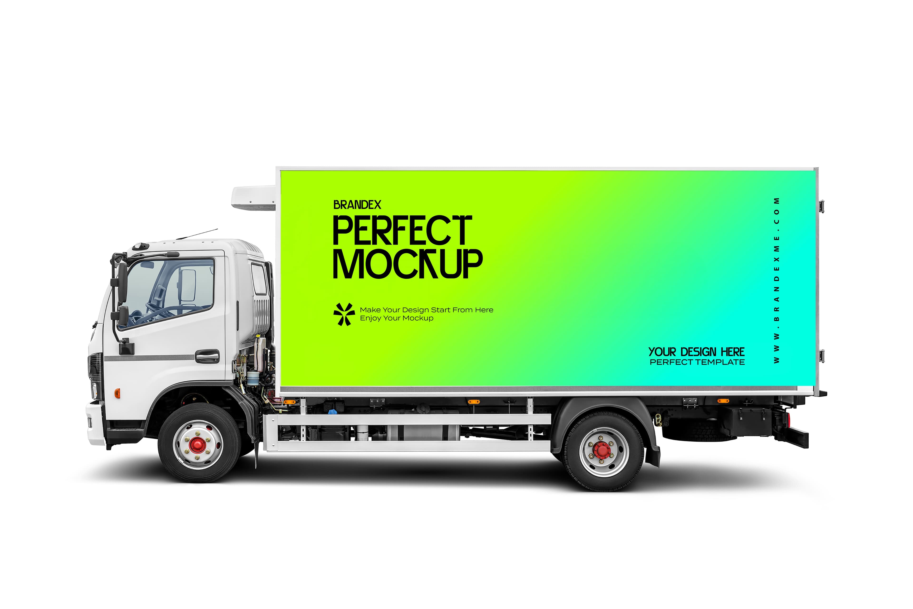 White Delivery Truck Mockup with Gradient Side Panel