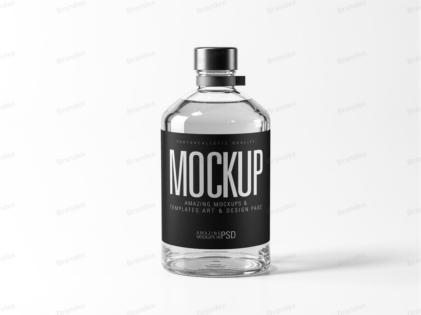 Clear Glass Bottle Mockup — Black Label