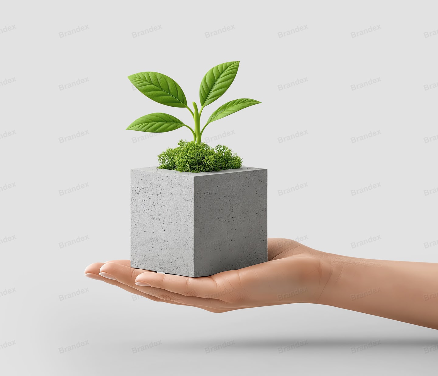 Hand Holding Potted Plant