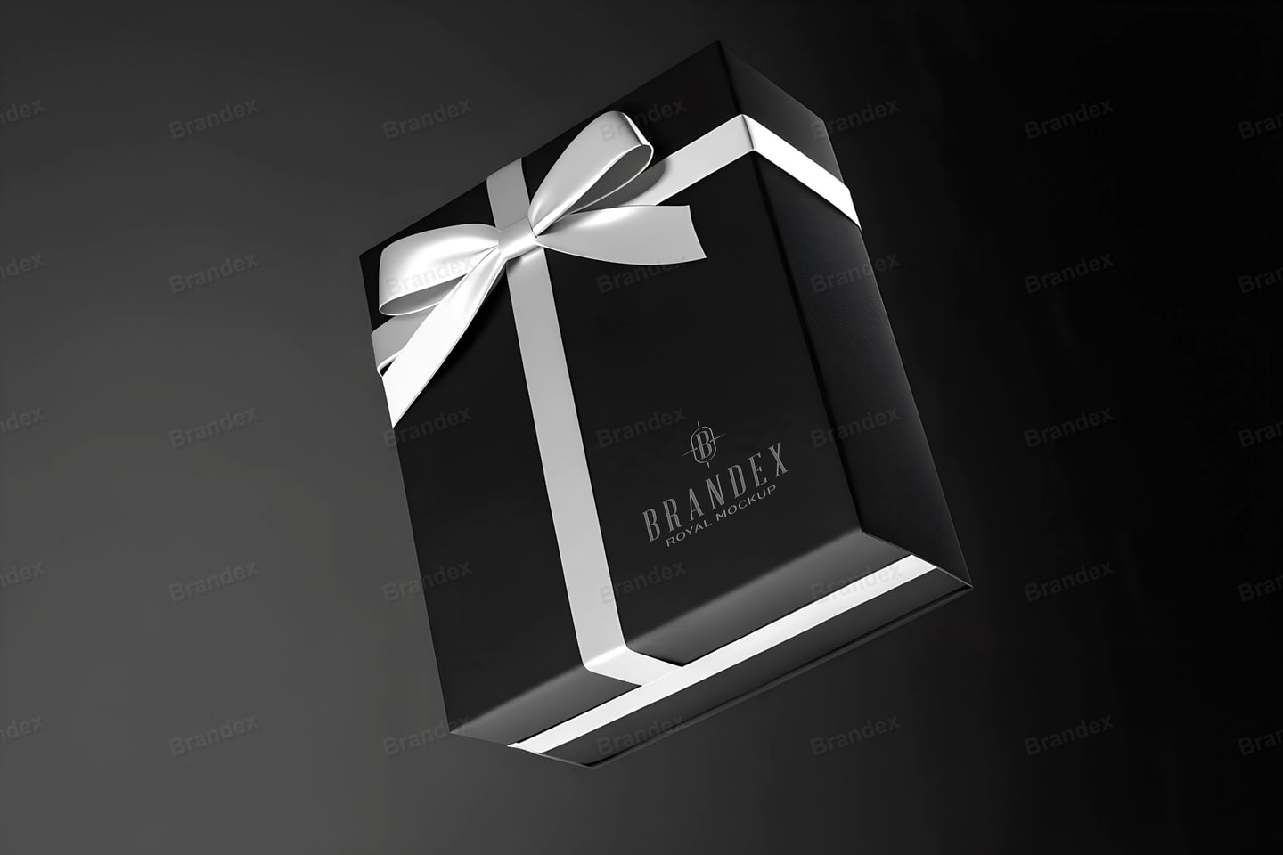 Gift Box Packaging Mockup Front View Customizable PSD