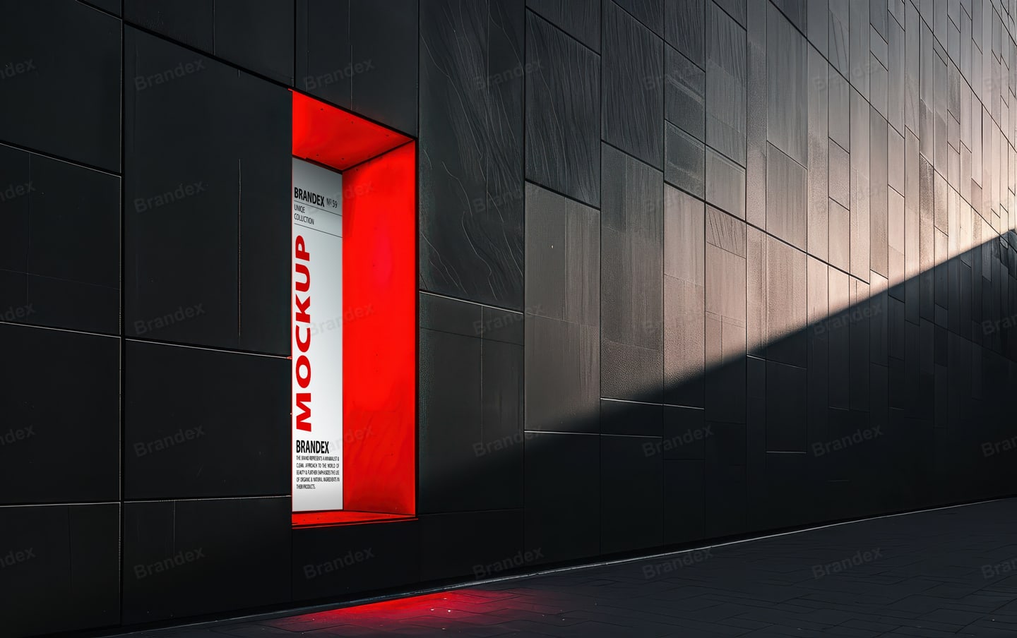 Red Front View Studio Sign Mockup for Branding