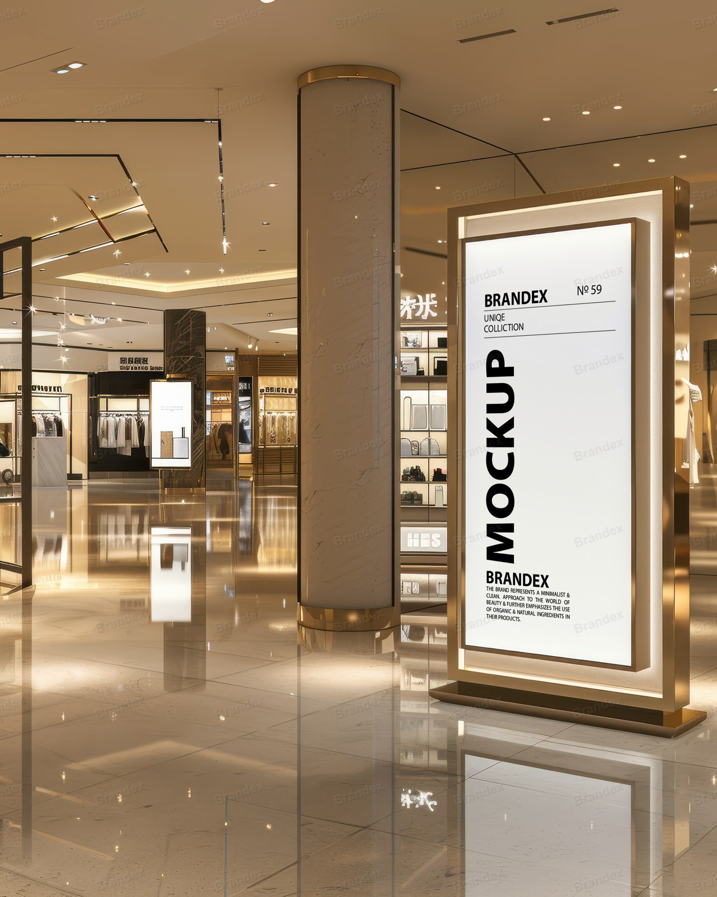 Photorealistic Indoor Shop Signage Mockup Smart Object Editable
