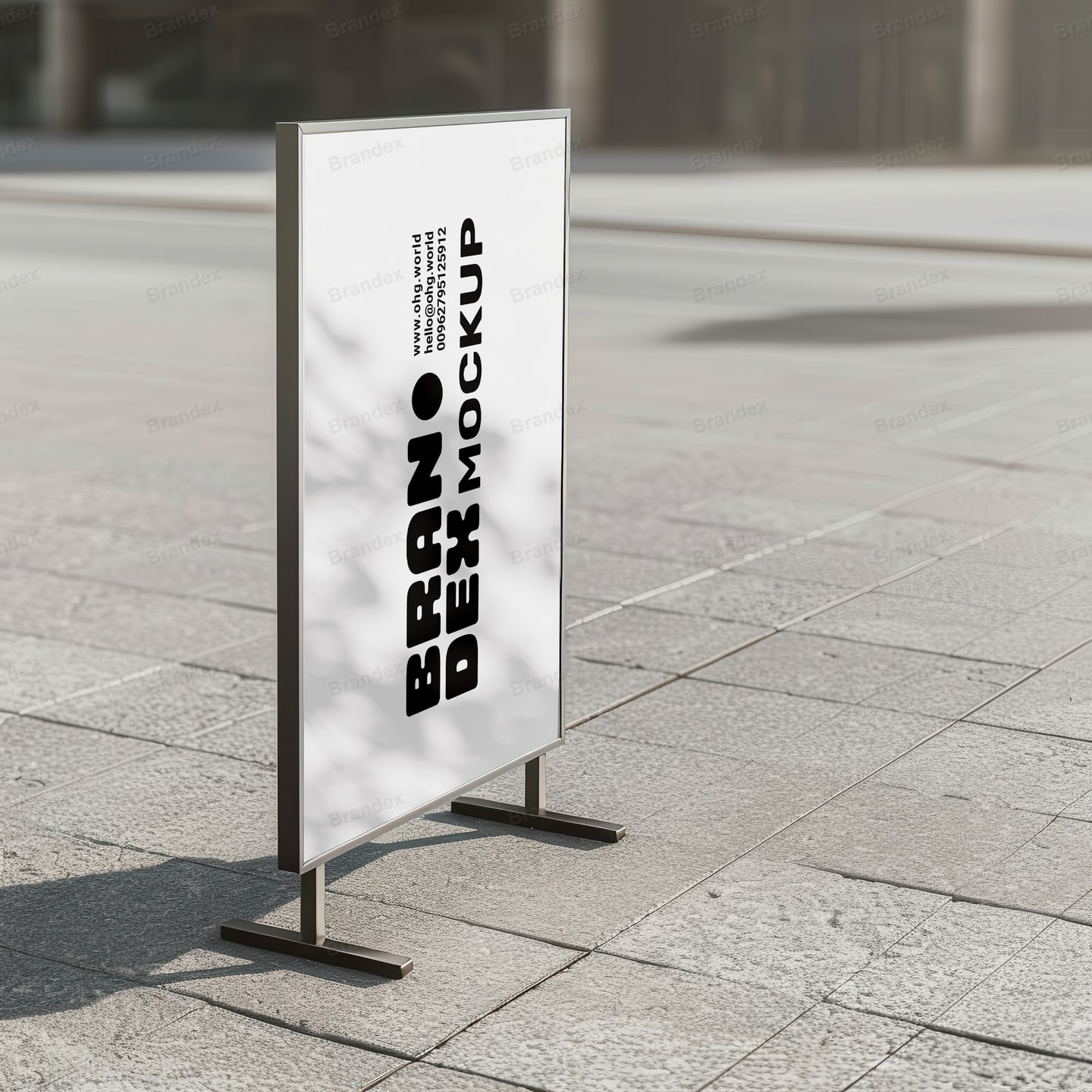 Premium Brandex Outdoor Signage– Sleek Vertical Double-Sided Sign Mockup