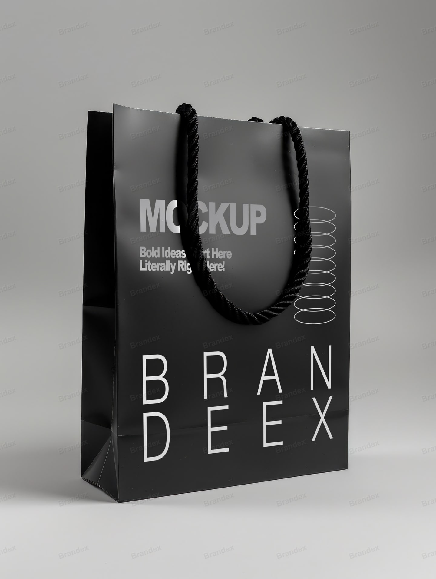 Premium Retail Bag – Sleek Matte Black Shopping Bag with Rope Handles