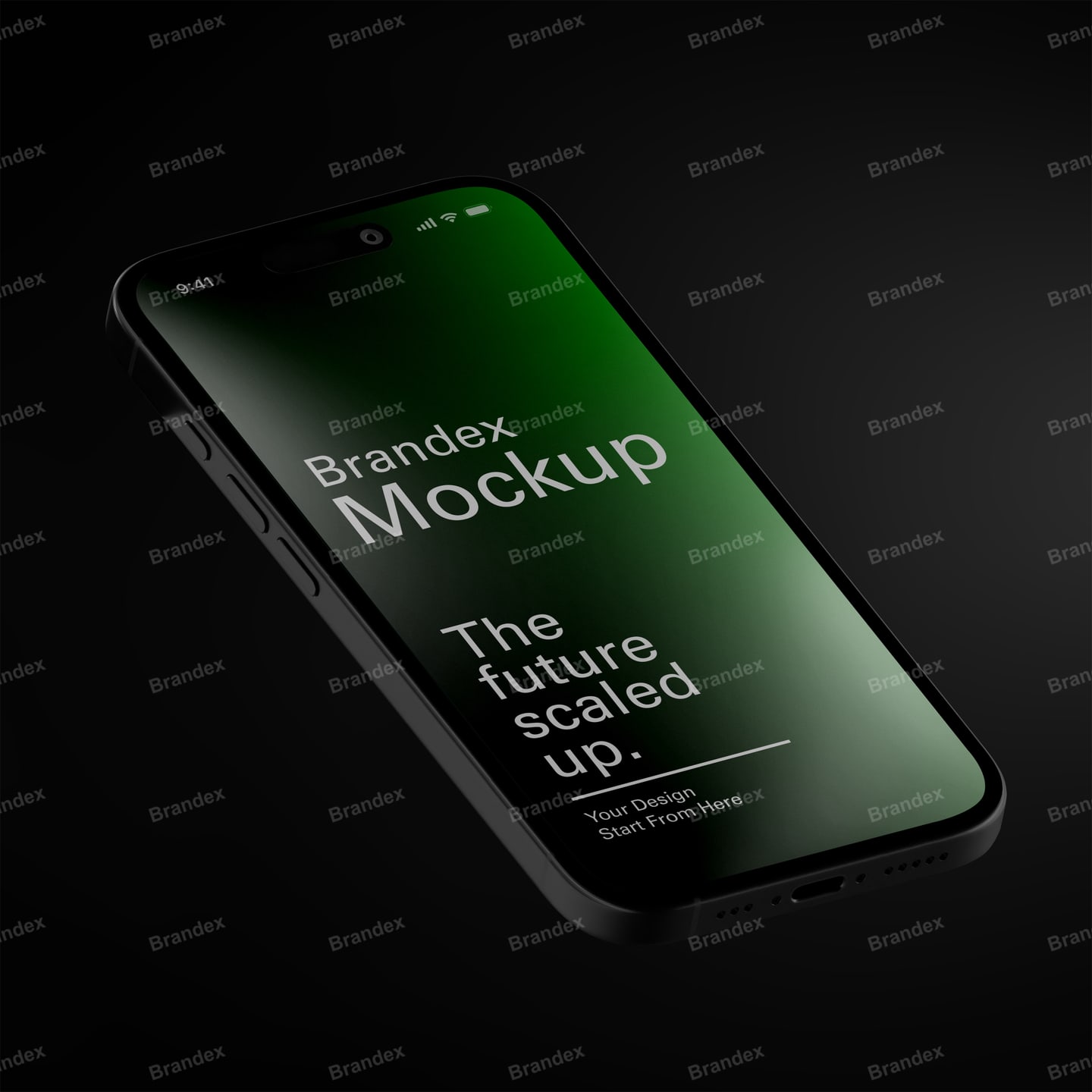 Modern 17 Pro Smartphone Dark Cinematic Angle Mockup Showcase
