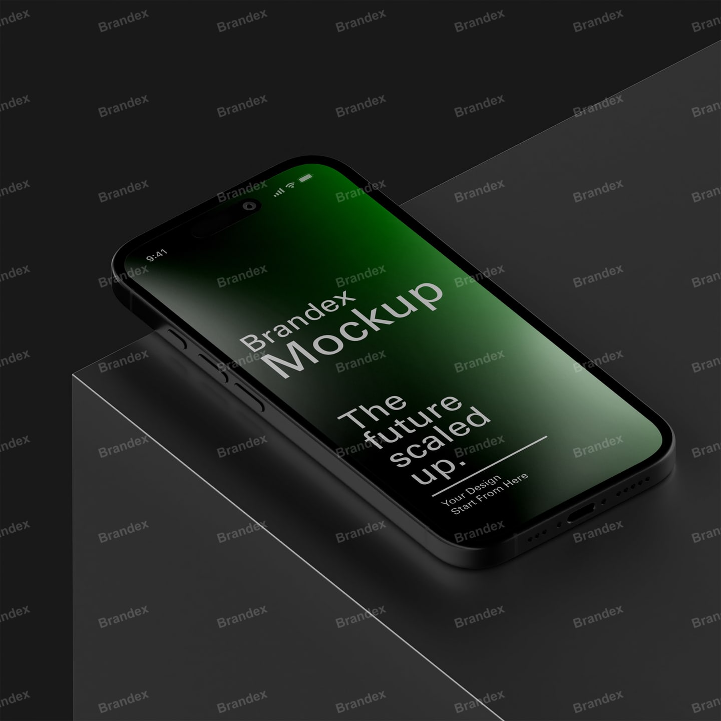 Modern 17 Pro Smartphone Resting on Dark Architectural Corner Mockup Showcase