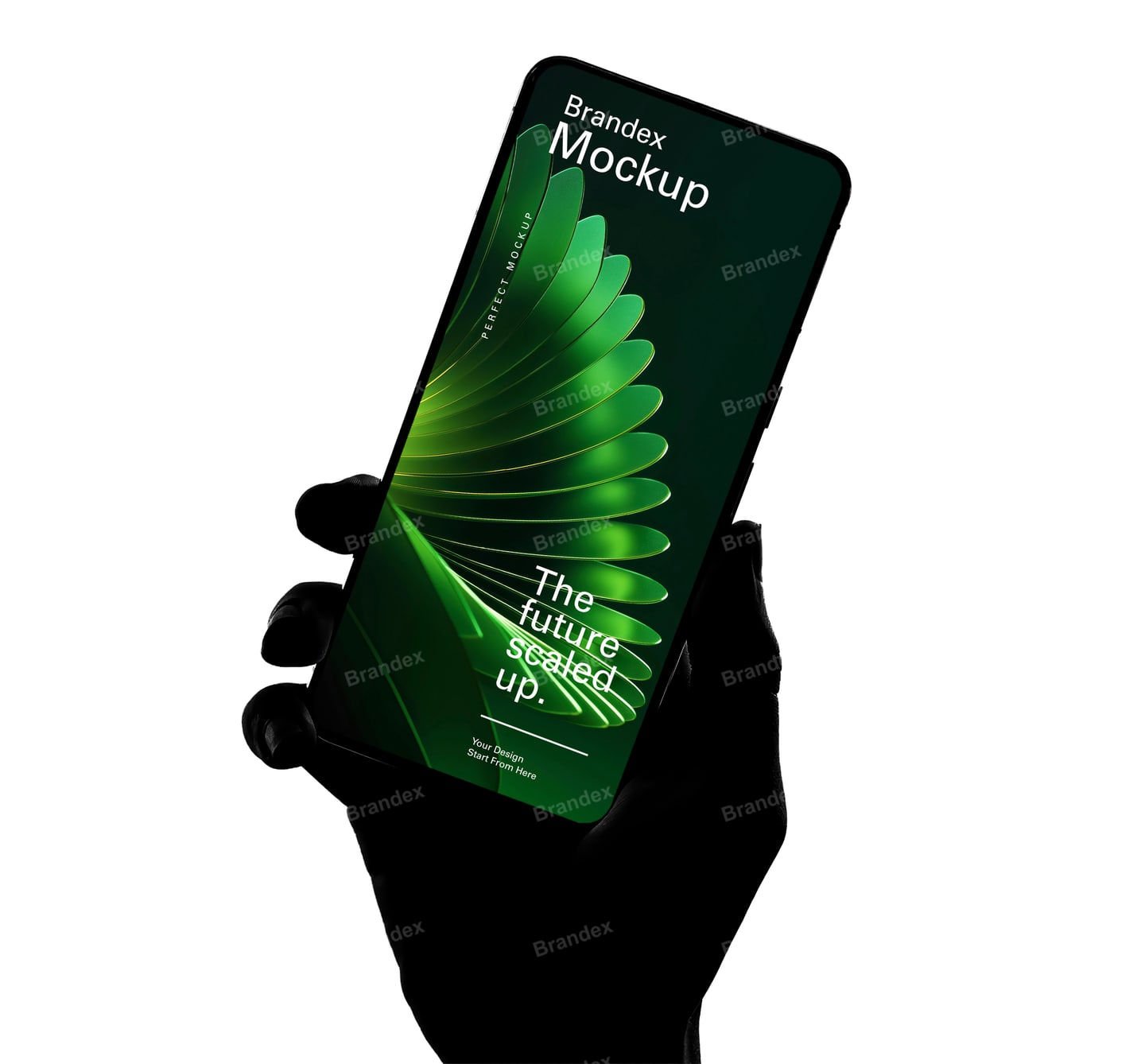 Modern Handheld Smartphone Silhouette Display Mockup