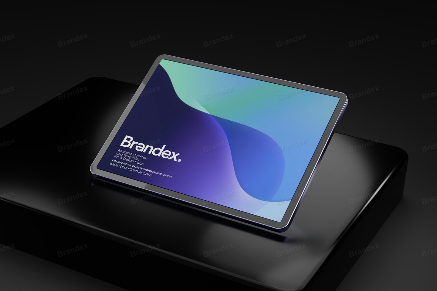Premium Brandex Digital – Modern Tablet on Minimalist Obsidian Display