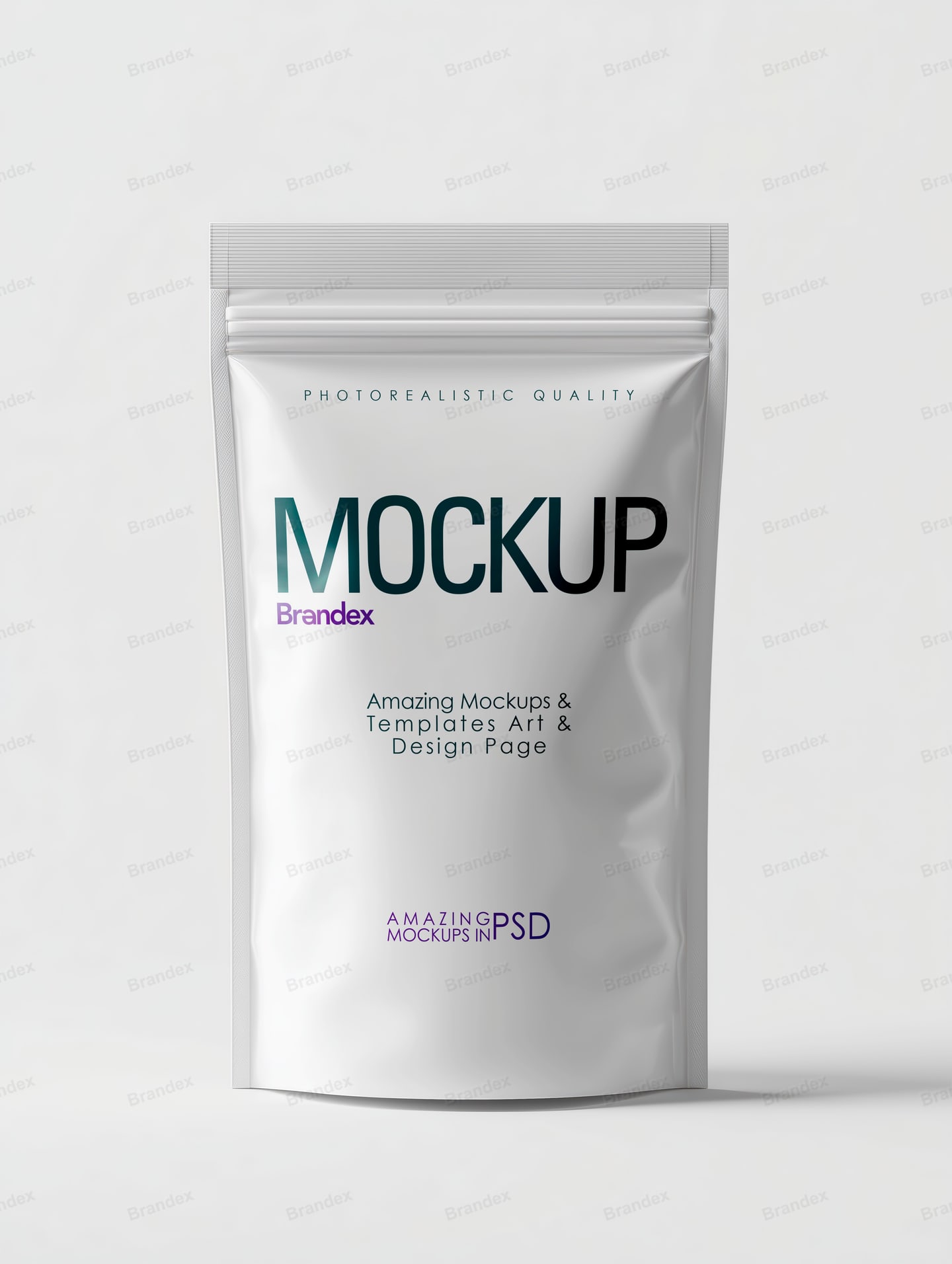 White Matte Stand-Up Pouch Mockup on Minimalist Background