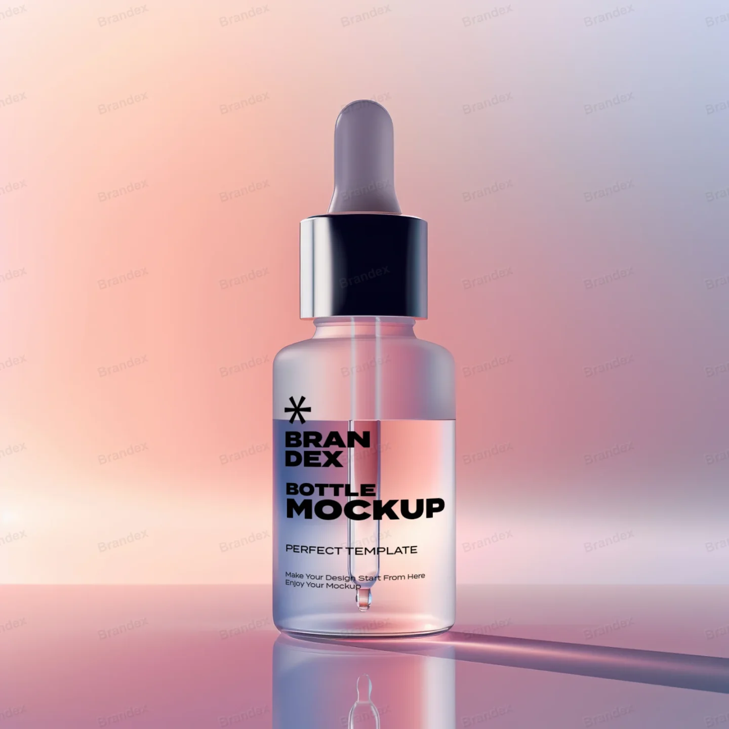 Photorealistic Dropper Bottle Mockup Front View for Label Branding