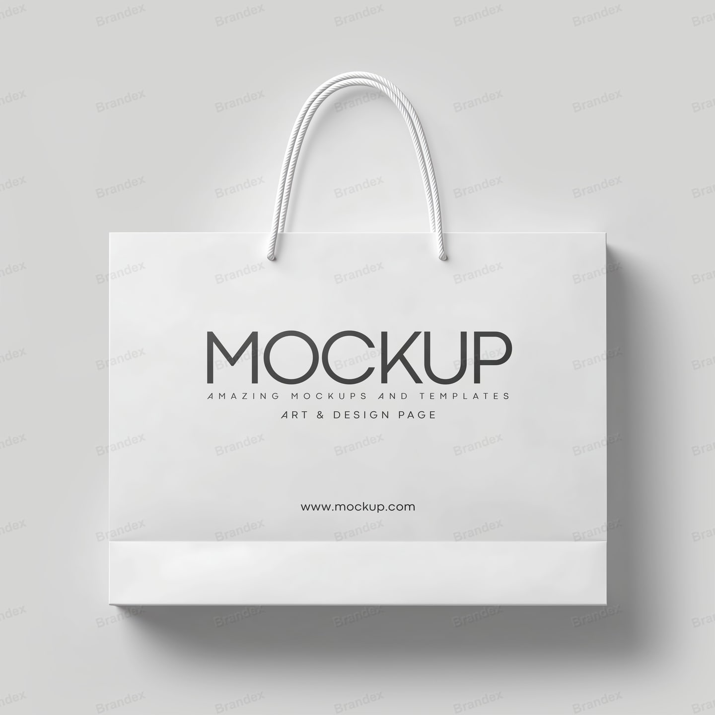 Photorealistic Paper Bag PSD Mockup Front View Studio Branding