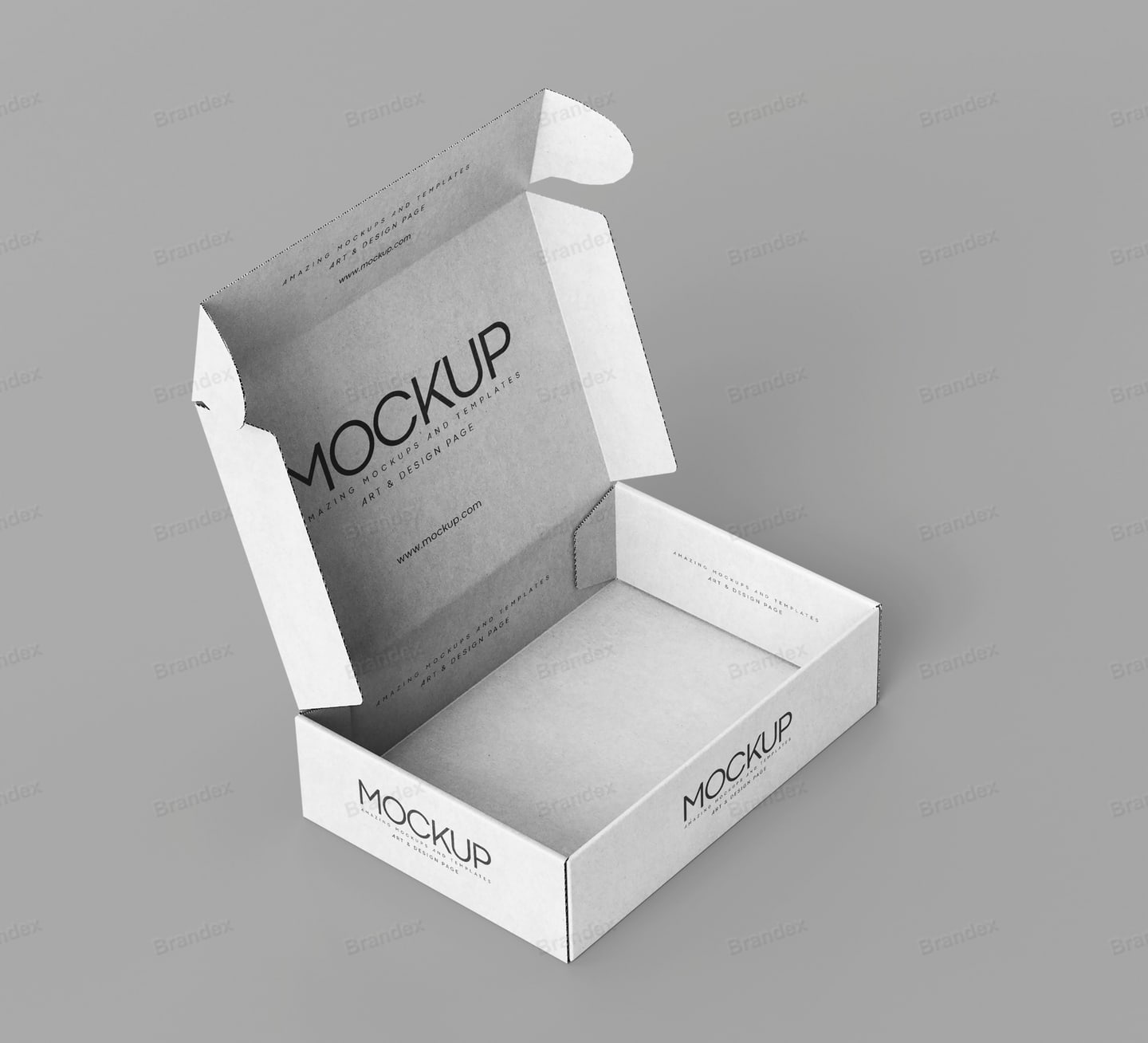 White Corrugated Cardboard Packaging Box Studio Mockup