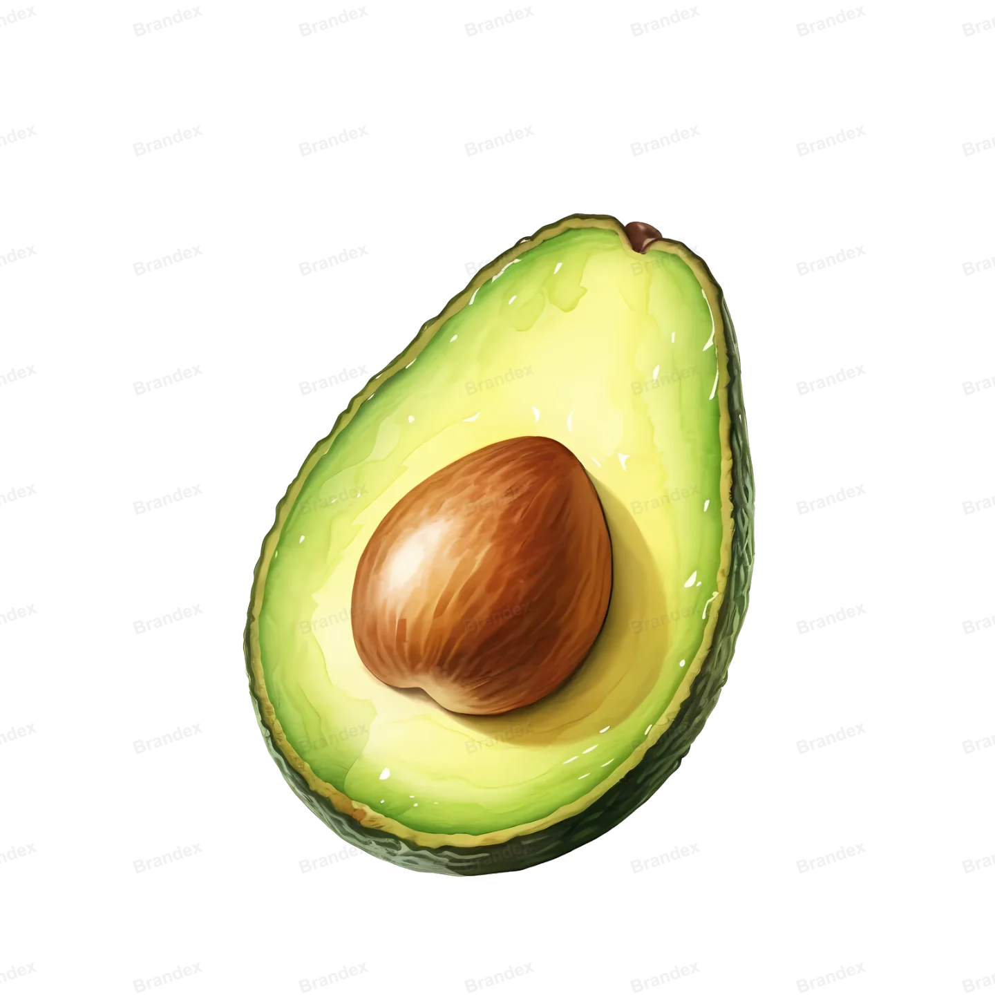 Fresh Avocado Cut - Isolated PSD with Shadow