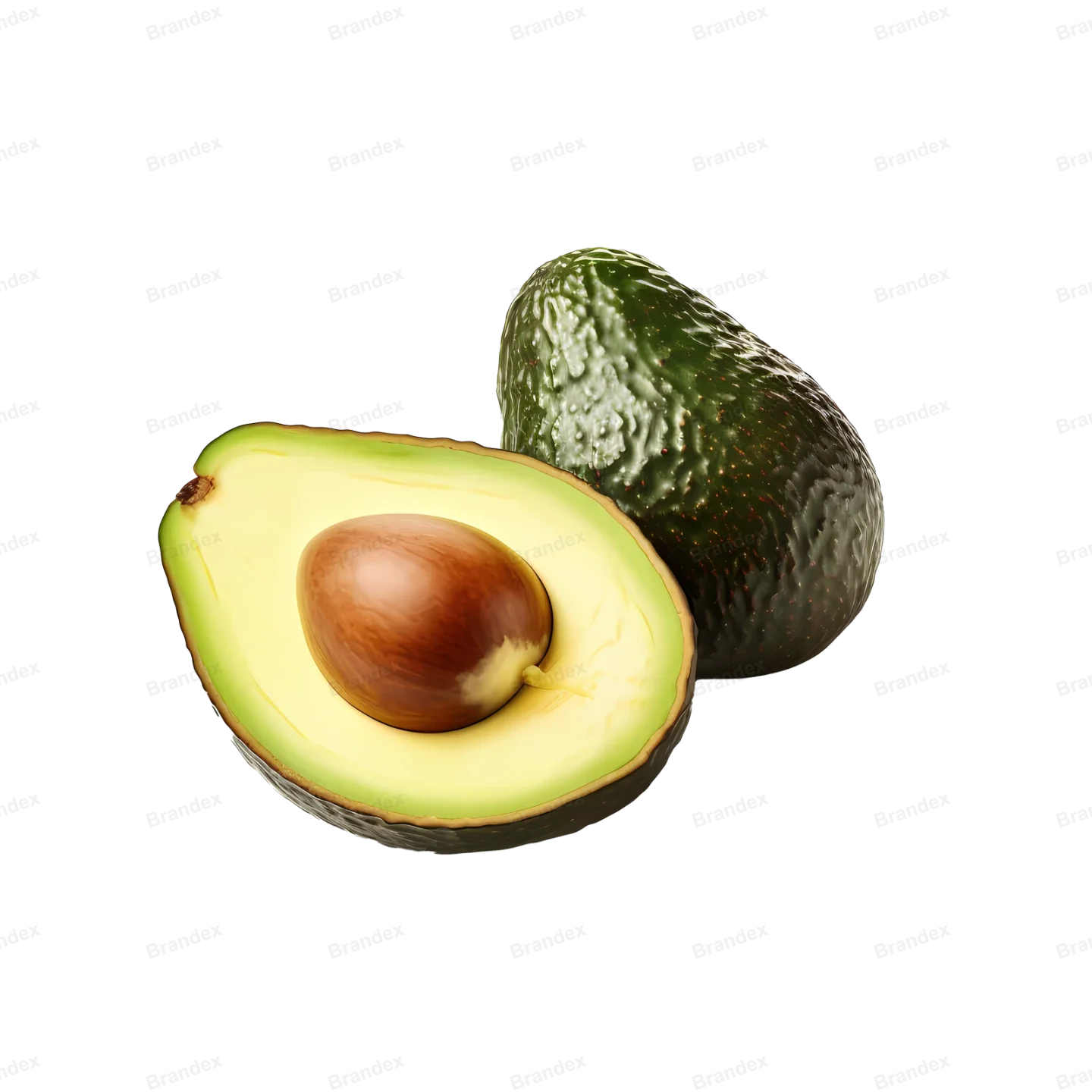 Fresh Avocado Cut - Isolated PSD with Shadows (2)