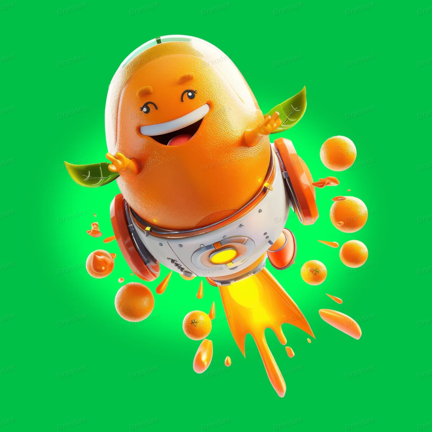 Vibrant Orange Character Design - Isolated PSD