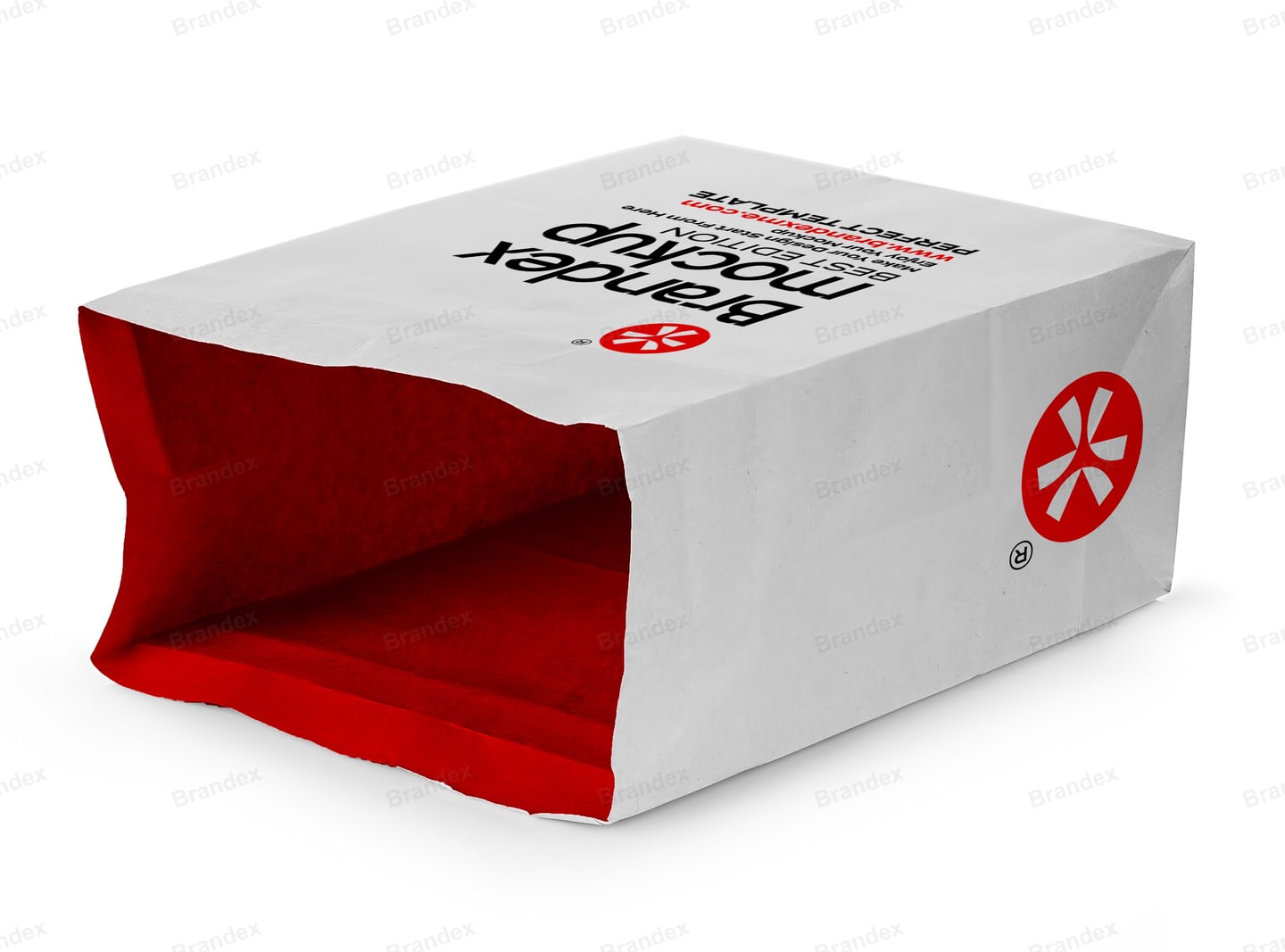 White Red Paper Bag Mockup for Luxury Packaging Branding