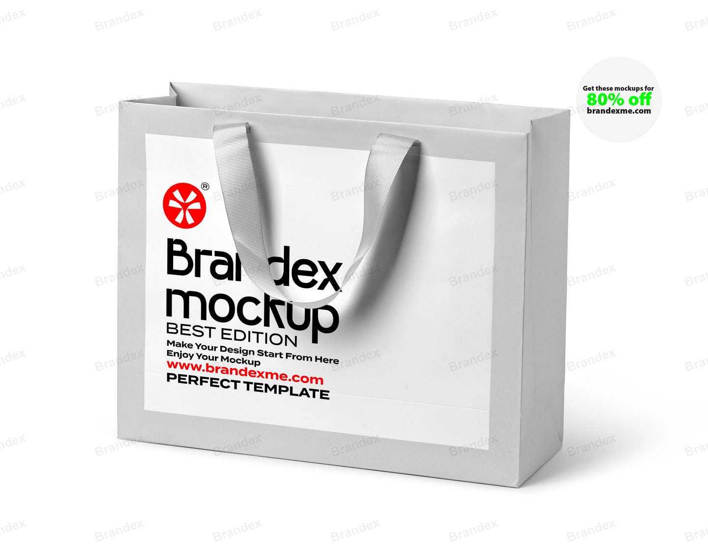 White Luxury Shopping Bag Mockup with Handles for Branding Retail