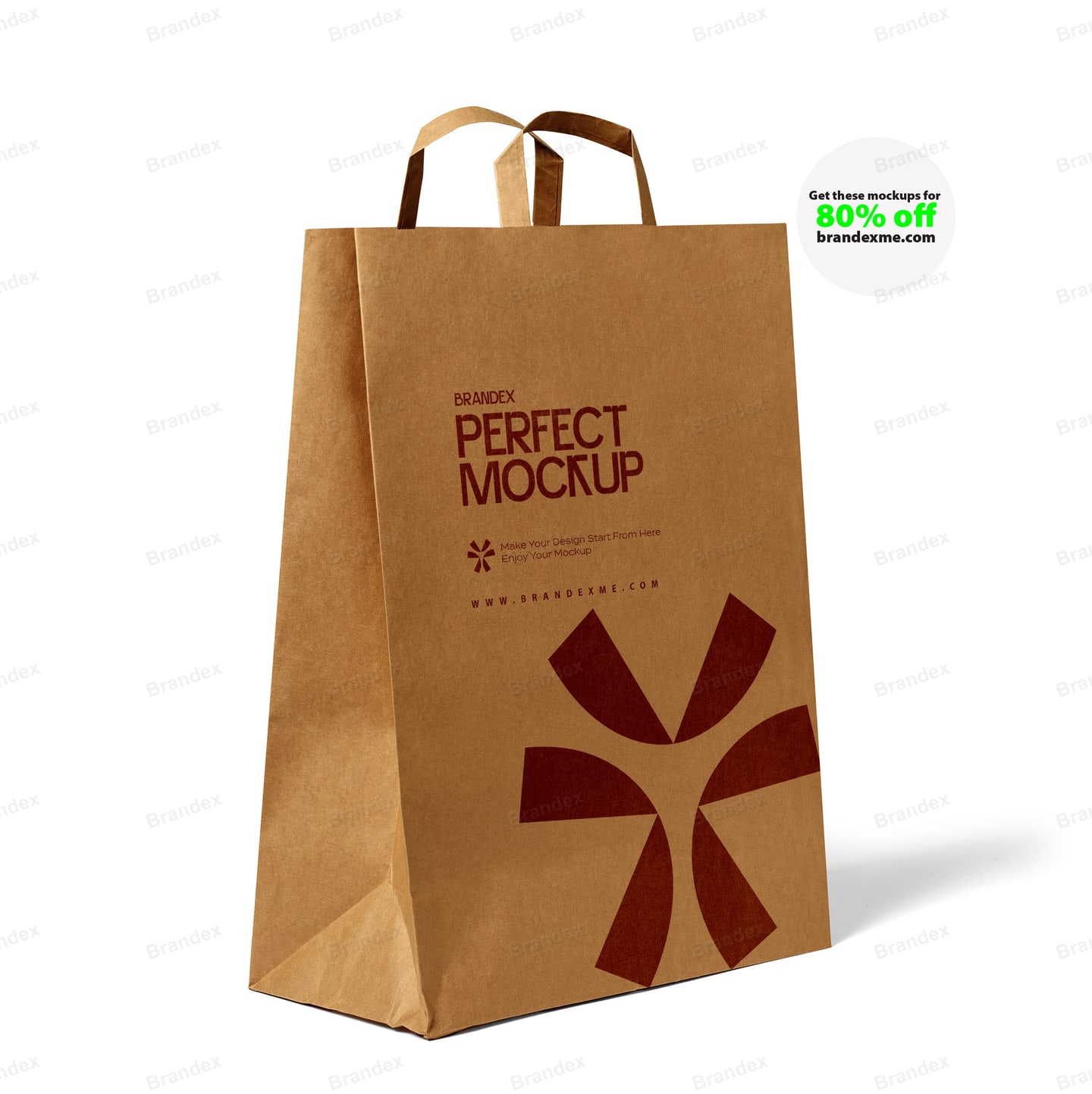 Kraft Paper Shopping Bag Mockup with Handle for Eco-Friendly Retail Branding