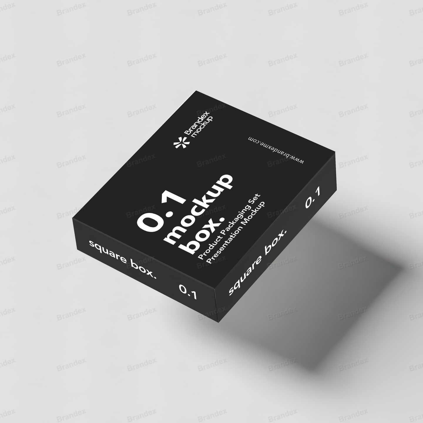 Minimalist Black Square Box Product Mockup for Packaging Display