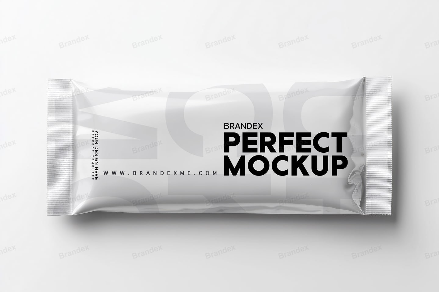 Minimalist White Snack Bar Wrapper Mockup Bold Text