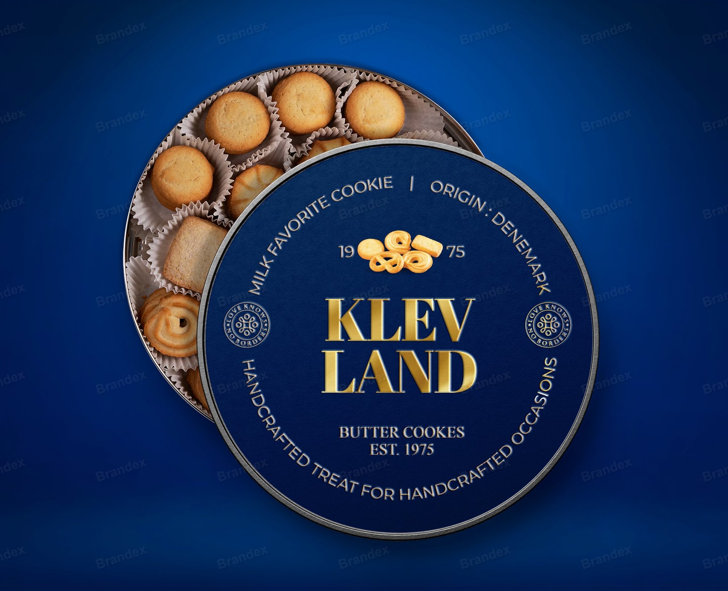Premium Round Butter Cookie Tin – Gourmet Food Packaging Mockup