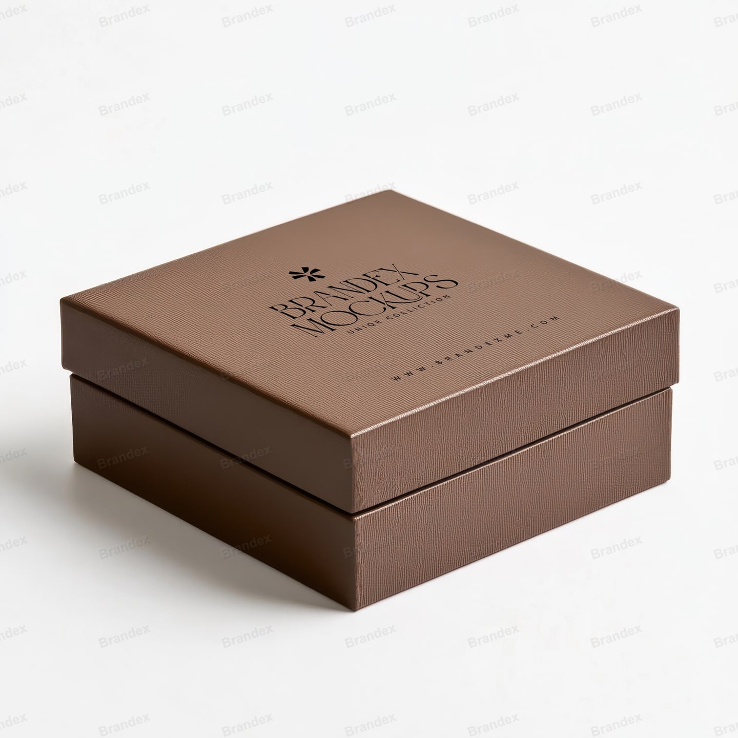 Textured Brown Gift Box Packaging Mockup with Customizable Lid