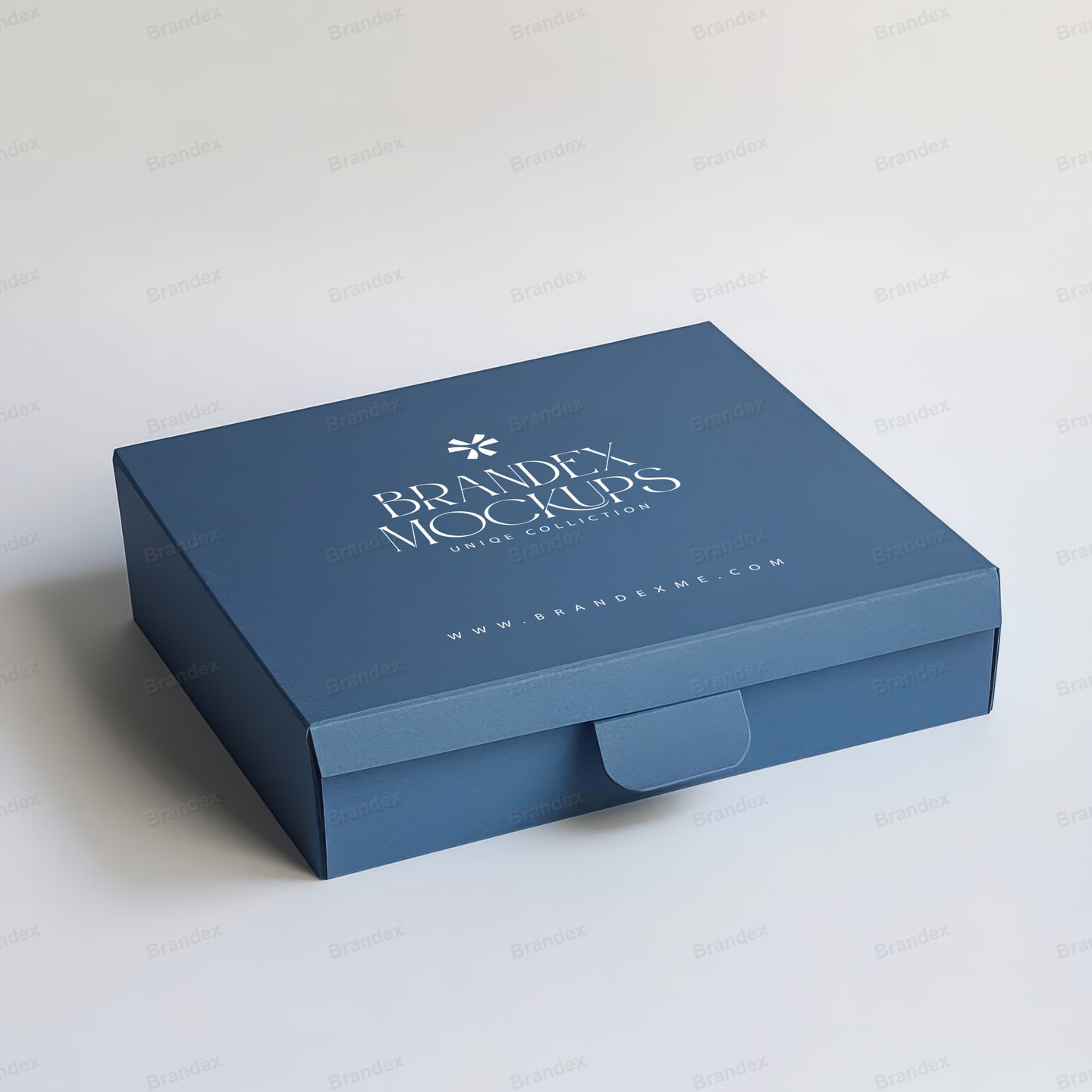 Navy Blue Gift Box Mockup Customizable Lid Digital Presentation