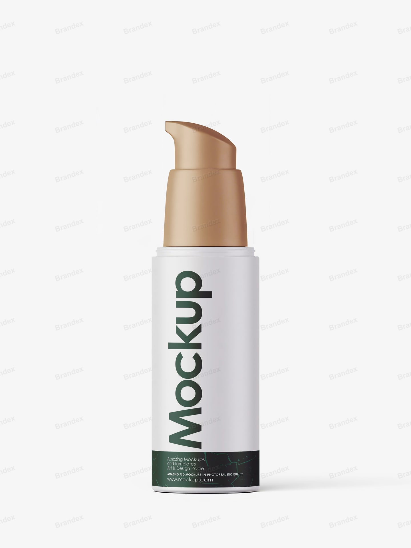 Photorealistic Cosmetic Pump Bottle Mockup White Gold Sleek Branding