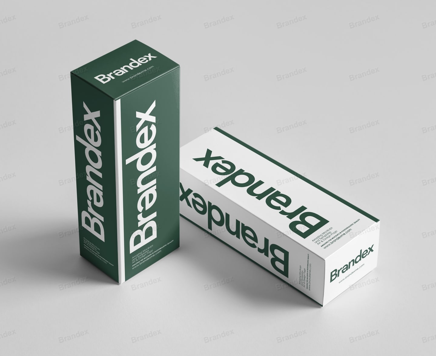 Dual Tone Cardboard Box Mockup Green White Packaging Presentation
