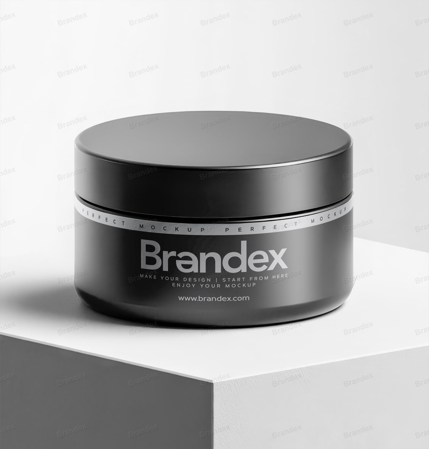 Matte Black Cosmetic Jar Packaging Mockup for Branding