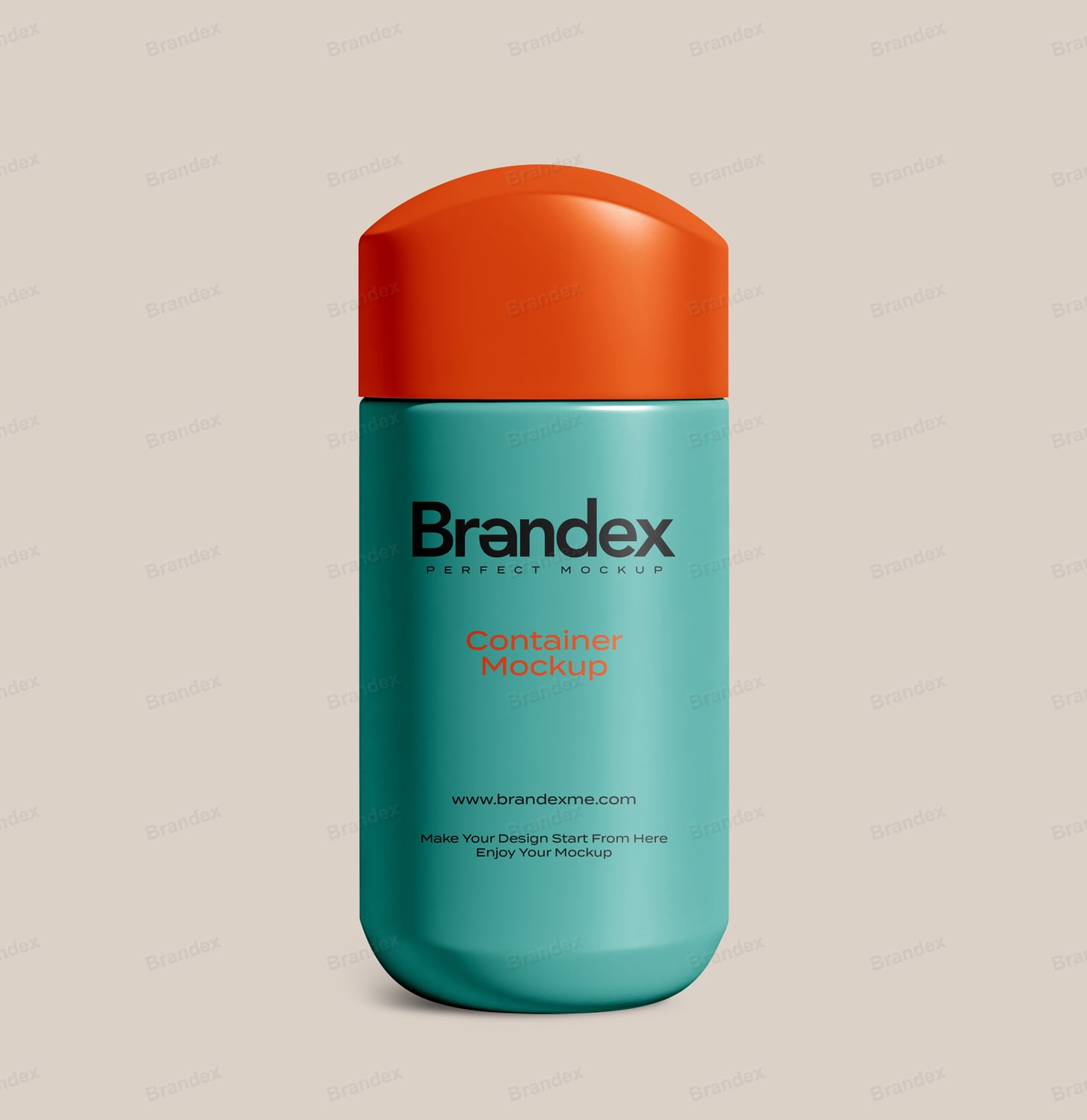 Teal Orange Lotion Bottle Mockup for Cosmetic Branding