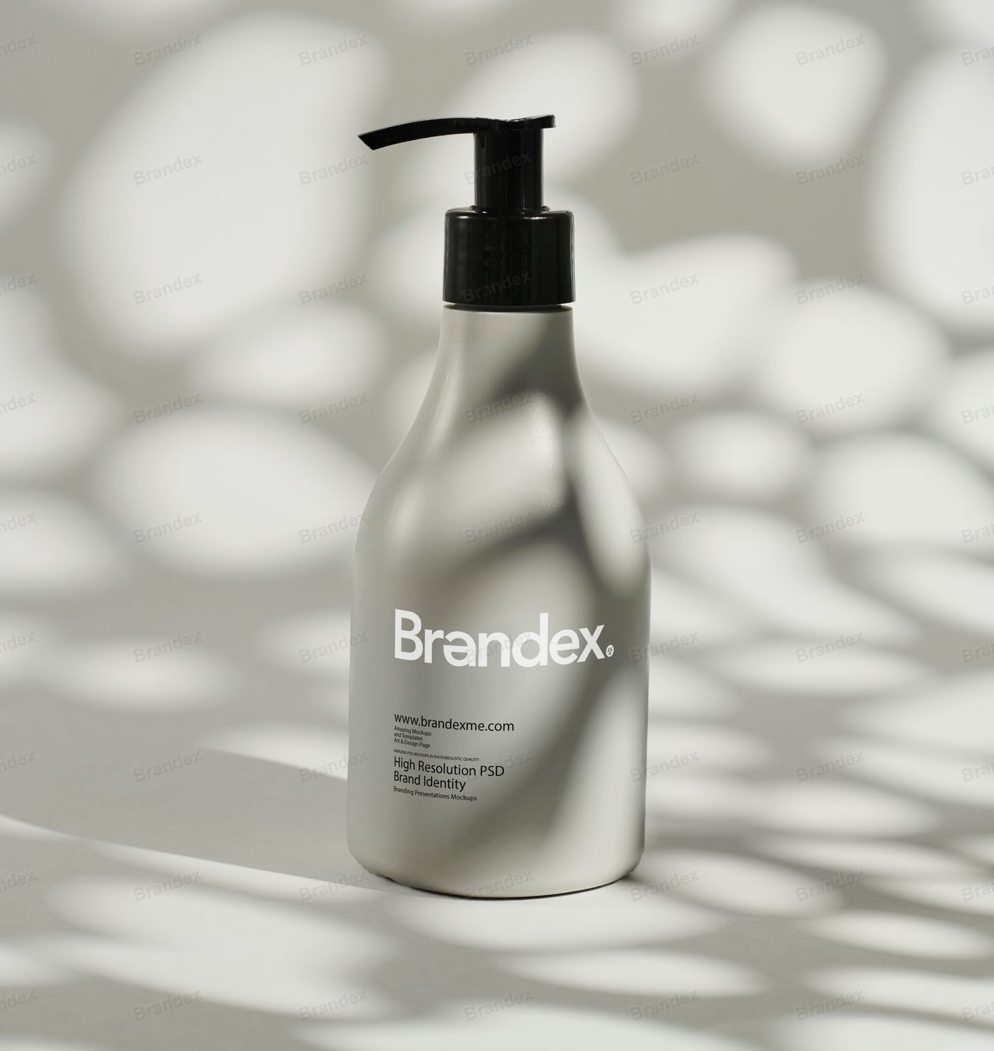 Matte Black Skincare Pump Bottle Mockup Branding Presentation