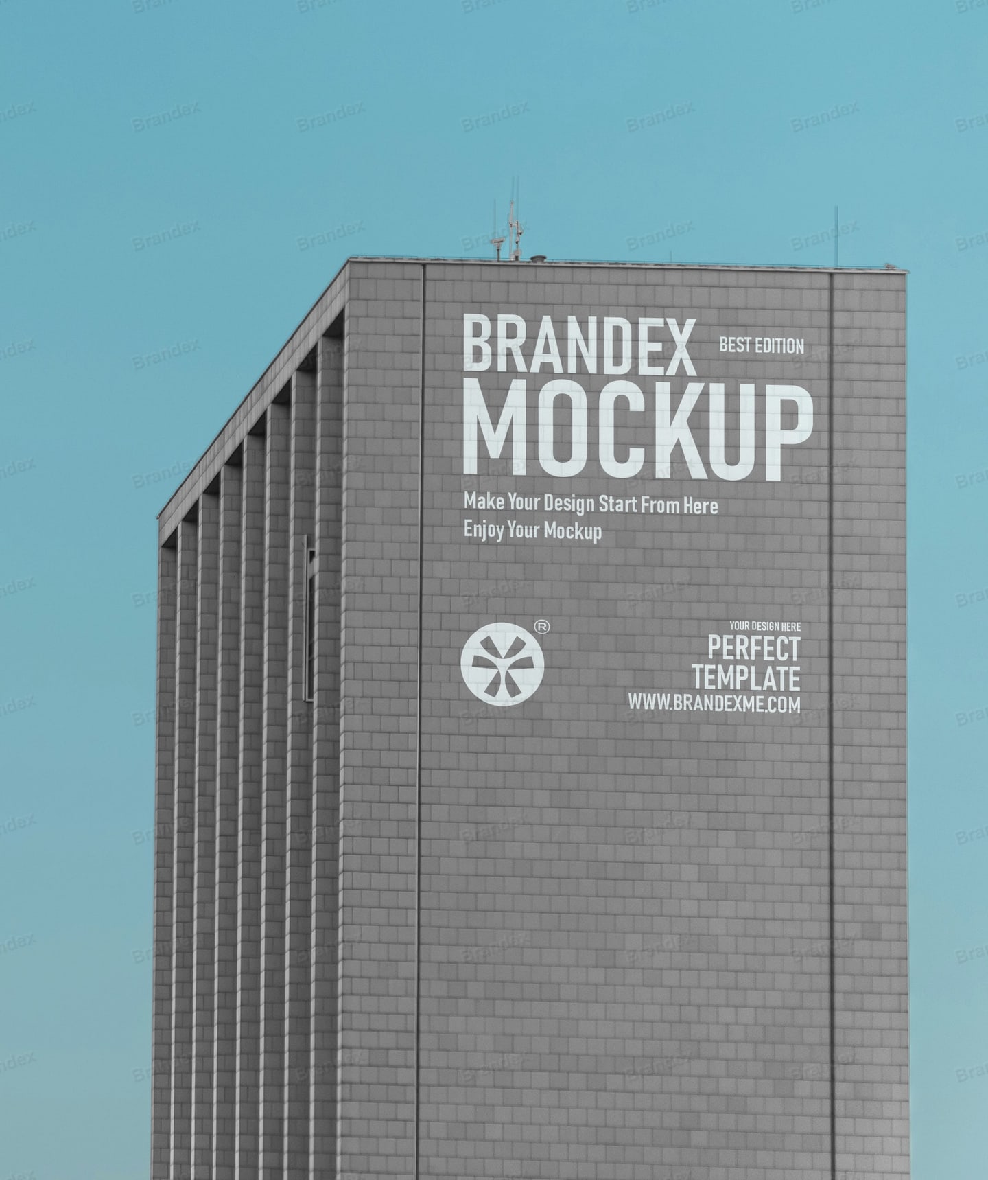 Modern Skyscraper Facade Branding Mockup Urban City View