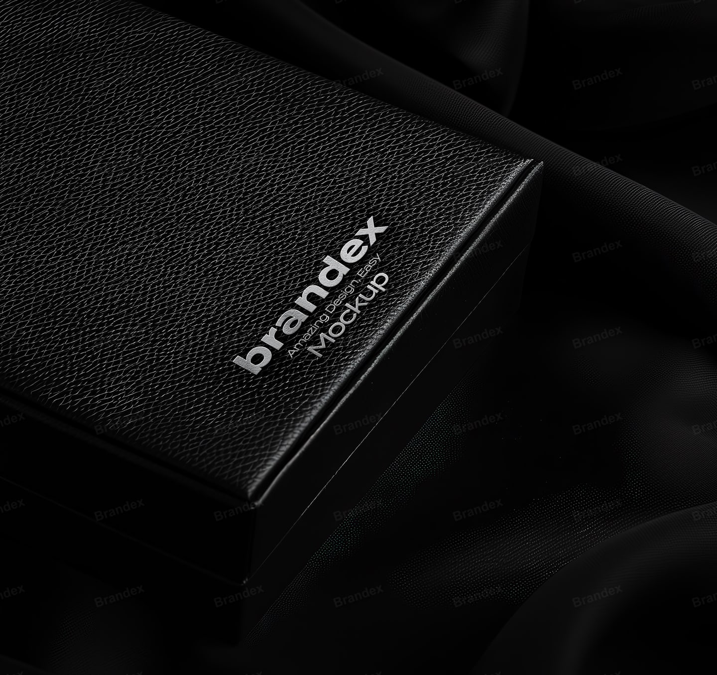 Black Textured Packaging Box Mockup 3D Branding Presentation