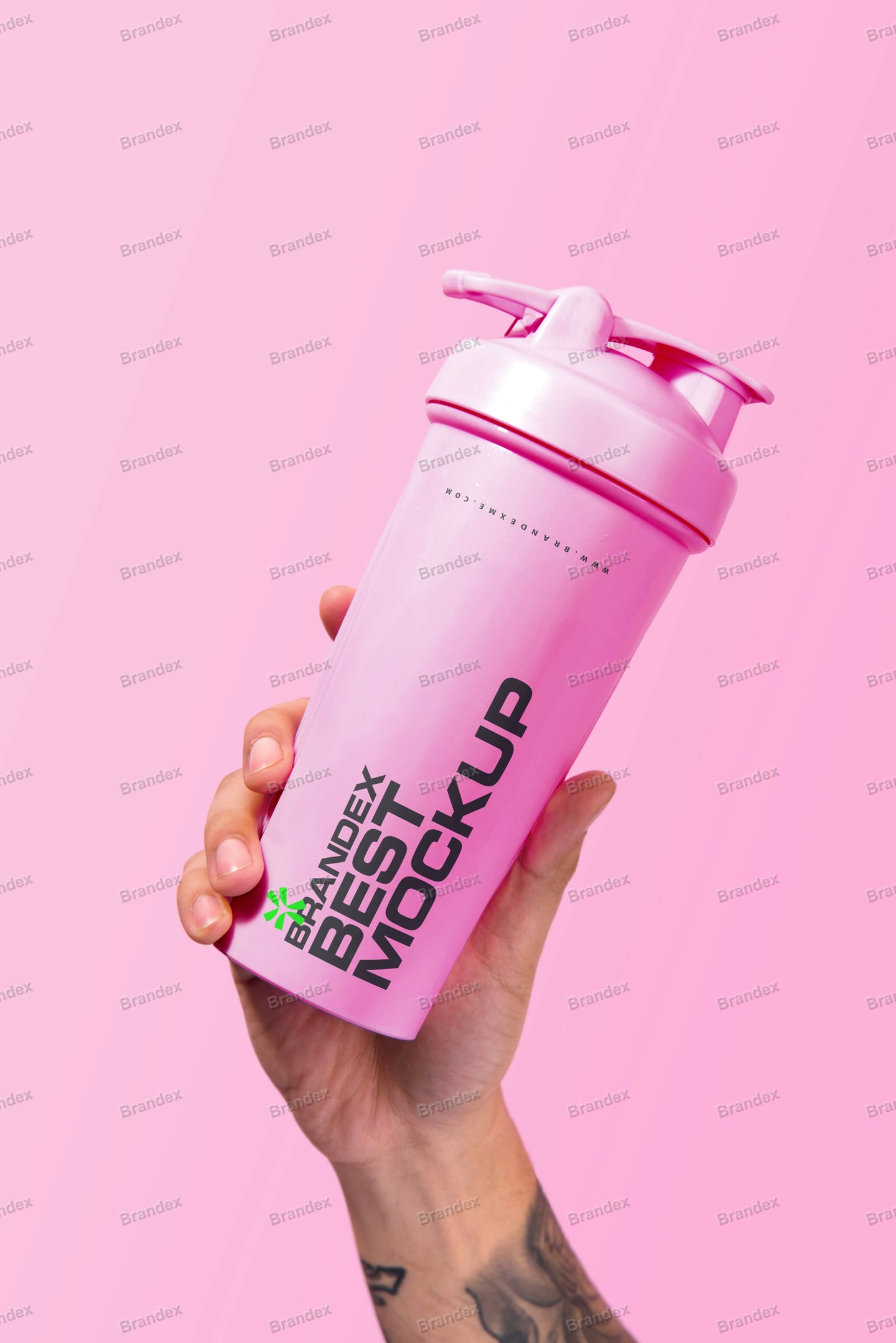 Studio Product Mockup Pink Shaker Bottle Vibrant Display