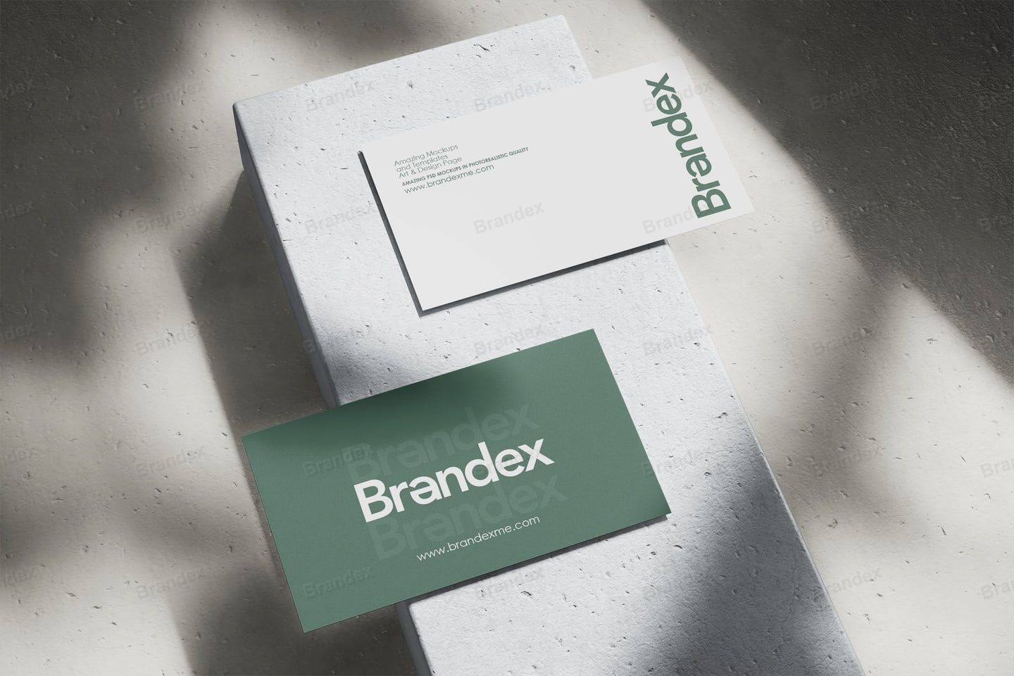 Green Branding Identity Business Card Mockup PSD